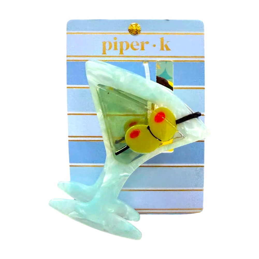 NWT ⚜️🍸🫒⚜️ Piper K Gorgeous Martini claw hair clip